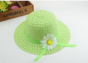 "Соломенная" шляпка зеленая