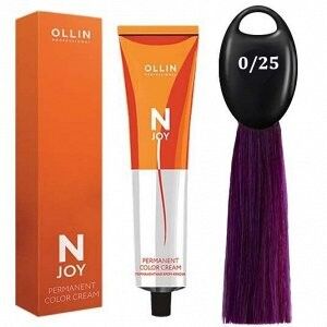Ollin N JOY Перманентная крем краска для волос Оллин тон 0/25 фиолетово махагоновый (розовый) 100 мл
