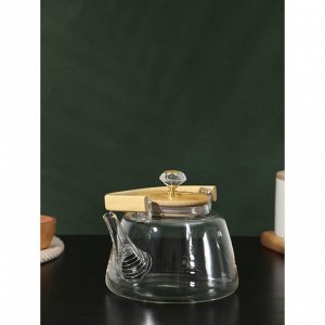 Чайник заварочный стеклянный с металлическим ситом BellaTenero «Эко. Бриллиант», 1 л, 17x15x19 см
