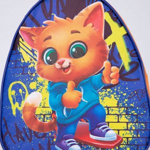Рюкзак детский «Кот и граффити», 23x20,5 см, отдел на молнии