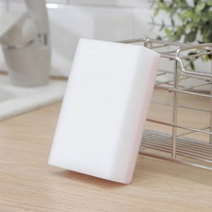 Губка меламиновая для удаления пятен, с поролоновым слоем, 11x7x3 см