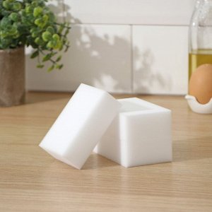Губки меламиновые для удаления пятен Доляна, 3 шт., 9x6x3 см