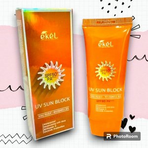 [EKEL] Солнцезащитный крем с экстрактом  алоэ и витамином Е SPF50/PA+++, 70 мл
