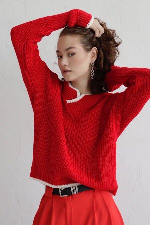Пуловер красный