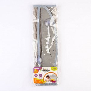 Сетка для хранения игрушек в ванной на присосках Крошка Я «Акула», серый