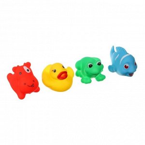 Набор резиновых игрушек для ванны «Морские забавы», с пищалкой, 6 шт, цвет МИКС, Крошка Я