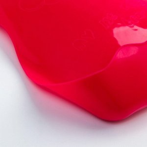 Нагрудник для кормления пластиковый с карманом, цвет красный
