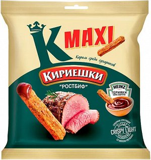 Кириешки Maxi Сухарики со вкусом "Ростбиф" и с соусом терияки Heinz 75 г