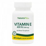 Nature`s Plus Mixed Tocopherol E 400IU, 60капс. Витамин Е