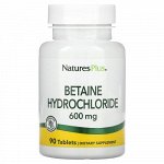 Nature`s Plus Betaine Hydrochloride 600 mg, 90таб. Бетаина гидрохлорид