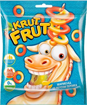 KrutFrut Мармелад жевательный "Колечки" со вкусом персика 70 г