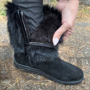 Унты женские короткие песец с замком, литая подошва