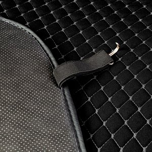 Накидки на передние сиденья CarPerformance, 2 шт. материал  fiberflax (мягкий лен), мелкое плетение, прострочка ромб, поролон 10 мм., противоскользящая подкладка , чёрн./серый