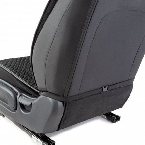 Накидки на передние сиденья CarPerformance, 2 шт. материал  fiberflax (мягкий лен), мелкое плетение, прострочка ромб, поролон 10 мм., противоскользящая подкладка , чёрн./серый