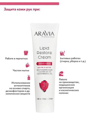 Липо-крем для рук и ногтей восстанавливающий Lipid Restore Cream с маслом ши и Д-пантенолом, 100 мл