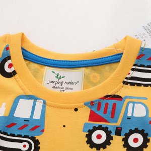 Детская желтая футболка с принтом Техника