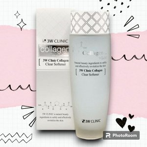 3W CLINIC Тоник для лица Collagen White clear softner 150 мл