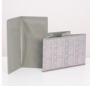 Короб стеллажный для хранения Доляна «Этника», 29×29×18 см, цвет серый