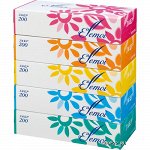 &quot;Kami Shodji&quot; &quot;ELLEMOI&quot; Бумажные двухслойные салфетки 200шт (спайка 5 пачек)
