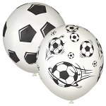 12&quot;/30см Пастель WHITE (шелк) 5 ст. рис Футбол 25шт