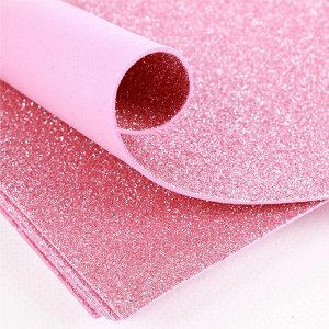 Набор пластичной замши с блёстками розовая А4 10л (фоамиран)