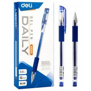 Ручка гелевая Daily E6600SBlue 0.5 мм синяя, с грипом (1735712) Deli