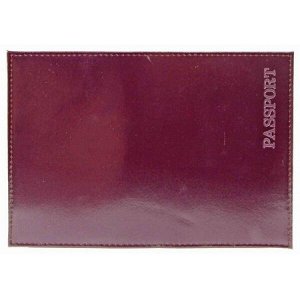 Обложка для паспорта натуральная кожа Шик "PASSPORT" темно-фиолетовый, тисн.конгрев 1,01гр-PSP ШИК-230 ПОЛИГРАФДРУГ