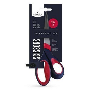 Ножницы 170 мм "COMFORT-GRIP INSPIRATION" прорезиненные эргономичные ручки LXSCCG17-IS LOREX