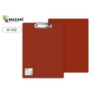 Планшет (доска с зажимом) А4 пластиковый, 1.5 мм, красный M-1622 Mazari