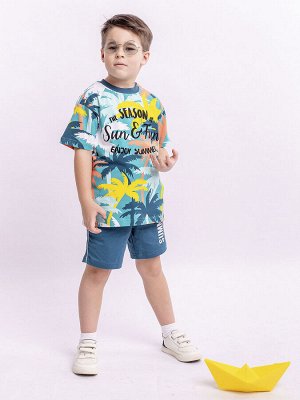 Комплект детский летний тройка для мальчика (футболка, шортики и майка)