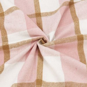 Ткань на отрез фланель Рубашечная №46 цвет розово-коричневая клетка