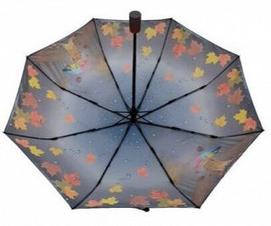 Зонт подростковый автомат Осень(кот) цвет Серый (DINIYA)