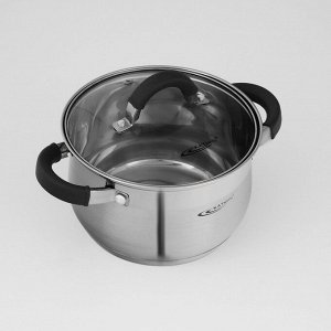 Набор посуды «Ирида», 3 предмета: кастрюли 2,9 л, 3,9 л, ковш 1,9 л, капсульное дно, крышки