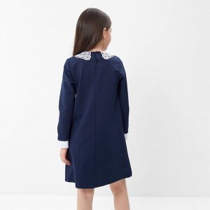 Платье "Школа-4" для девочки, цвет т.синий, рост 122см