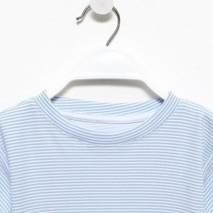 Футболка детская в полоску KAFTAN "Basic line", 30 (98-104 см), голубой/белый