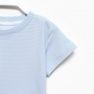 Футболка детская в полоску KAFTAN "Basic line", 30 (98-104 см), голубой/белый