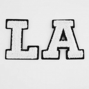 Термоаппликация «LA», 8 x 6 см - размер буквы, цвет белый