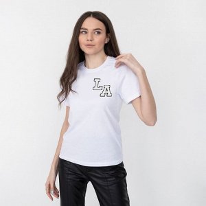 Термоаппликация «LA», 8 x 6 см - размер буквы, цвет белый