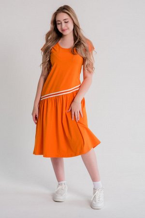 Платье трикотажное цвет оранжевый