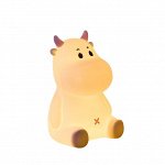 Ночник LED &quot;Коровка&quot; USB  10х8х15 см/Ночник-мякиш/Ночник силиконовый с сенсорным управлением/Детский ночник