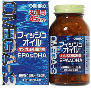 Orihiro Омега 3 DHA &amp; EPA Орихиро Омега 3 ДКГ и ЭПК 180 таблеток (45 дней)