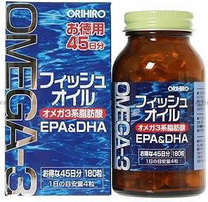 Orihiro Омега 3 DHA & EPA Орихиро Омега 3 ДКГ и ЭПК 180 таблеток (45 дней)