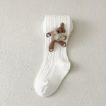 Детские колготки с декоративным медвежонком, цвет белый