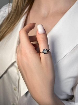 Кольцо Кольцо из серебра с натуральным эфиопским опалом и натуральной шпинелью родированное К-3424рчк1170416 1.38 гр. 925 пробы