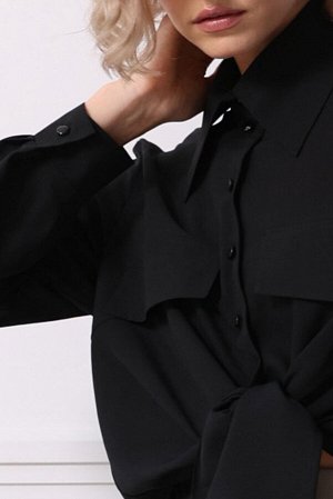 Блузка с завязками, цвет чёрный