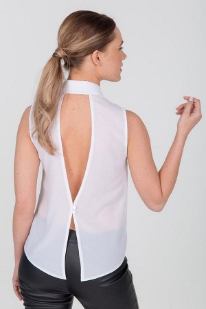 Блузка с открытой спинкой и застежкой на пуговицы, цвет белый