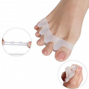 Корректоры-разделители для пальцев ног, 4 разделителя, силиконовые, 8 x 3 см, пара, цвет белый