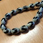 Бусина дзи из агата &quot;зуб тигра&quot;, 15 мм. (1 шт)