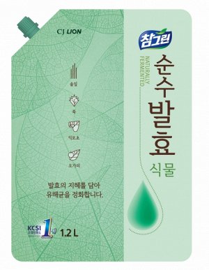 Средство для мытья посуды, овощей и фруктов "CHAMGREEN Pure Fermentation" Горные травы, мягк уп, 1200 мл
