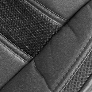 Чехлы на сиденья в автомобиль TORSO Premium универсальные, 11 предметов, кожаные вставки, чёрный